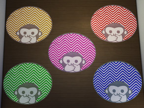 Sims 4 — Monkey Rug by Surrose — A cute monkey rug for a kids room