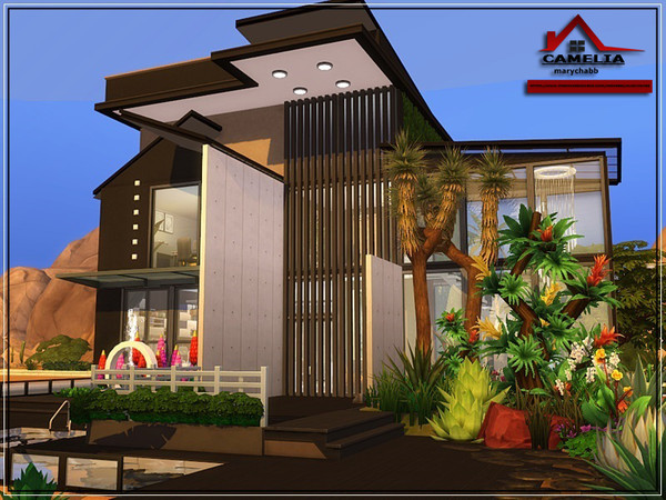 Sims 4 — CAMELIA - NO CC by marychabb — CAMELIA Modern house for Your's Sims . Fully furnished and decorated. Tested
