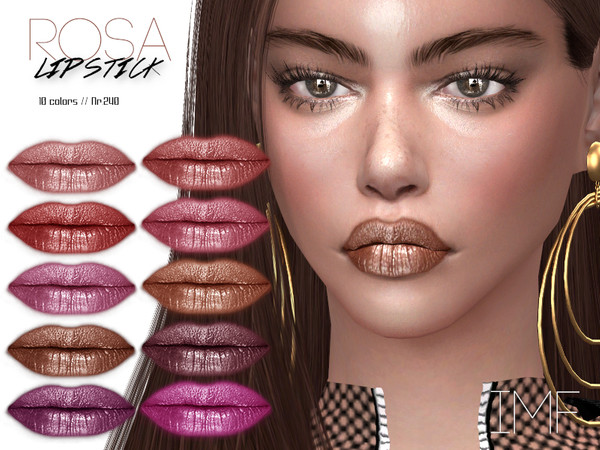 Sims 4 — IMF Rosa Lipstick N.240 by IzzieMcFire — Rosa Lipstick N.240 contains 10 colors in hq texture. Standalone item