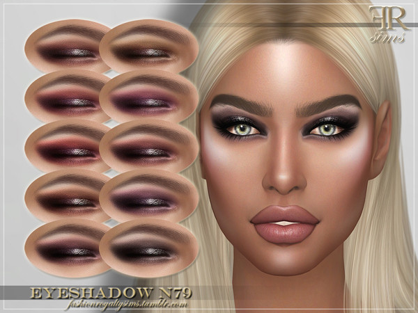 Sims 4 — Eyeshadow N79 by FashionRoyaltySims — Standalone Custom thumbnail 10 color options HQ texture Compatible with HQ