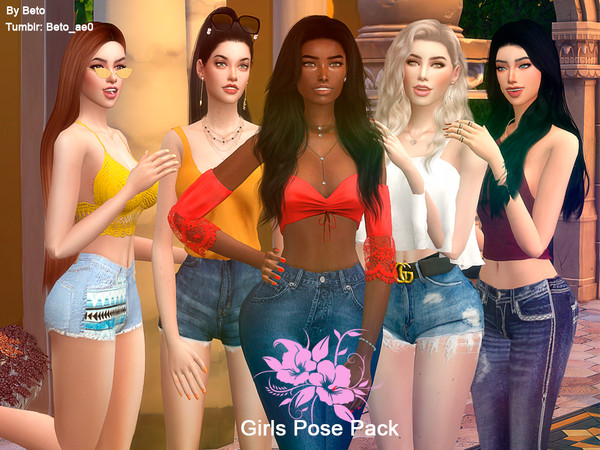 Sims 4 — Girls - Pose Pack by Beto_ae0 — More poses of friends, I hope you enjoy them To use the poses you need the Mod