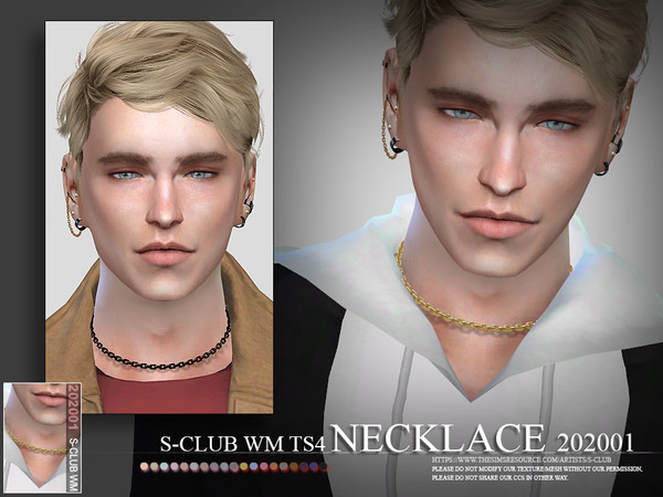 Sims 4 — S-Club ts4 WM Necklace 202001 by S-Club — Necklace, 8 swatches, hope you like, thank you.