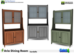 Sims 4 — kardofe_Aria Dining Room_Bufet by kardofe — Two-body sideboard, with glass doors on the top and wooden doors on