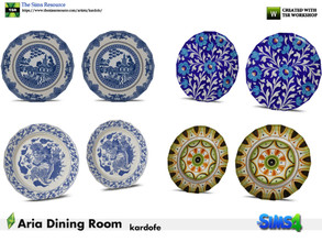 Sims 4 — kardofe_Aria Dining Room_Decorative Dishes by kardofe — Set of two decorative plates in four different options 