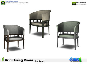Sims 4 — kardofe_Aria Dining Room_DiningChair by kardofe — Dining chair with arms, made of wood with the seat upholstered
