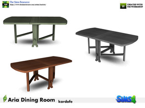 Sims 4 — kardofe_Aria Dining Room_DiningTable by kardofe — Dining table, folding, wood, in three different options 
