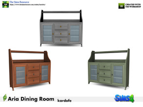 Sims 4 — kardofe_Aria Dining Room_Sideboard by kardofe — Sideboard with glass doors and drawers, in three different