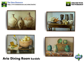 Sims 3 — kardofe_Aria Dining Room_Picture by kardofe — Large painting, four different still lifes, with wooden frame 