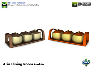 Sims 3 — kardofe_Aria Dining Room_Sauces by kardofe — Set of three sauce makers on a wooden stand, in two different