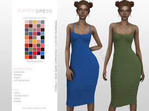 Sims 4 — Aary Dress by Kouukie — -50 swatches -Custom thumbnail -Base game compatible