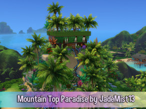 Sims 4 — Mountain Top Paradise (No CC) by JadeMist13 — Unwind and relax in your very own secluded Mountain Top Island