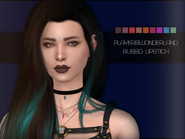 Sims 4 — Russo Lipstick by PlayersWonderland — _HQ _Custom thumbnail _7 Swatches