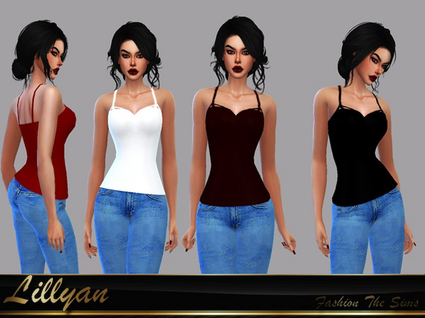 Sims 4 — Top basic Manuela by LYLLYAN — Top in 8 colors. Base game.