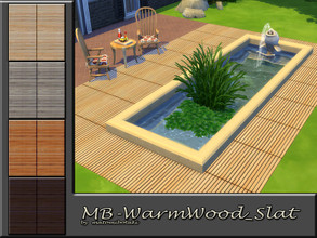 Sims 4 — MB-WarmWood_Slat by matomibotaki — MB-WarmWood_Slat, wooden slat floor just a good choise to use for terraces,
