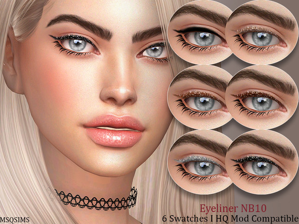 Sims 4 — Eyeliner NB10 by MSQSIMS — - Base Game - 6 Swatches - Teen - Elder - Female - HQ Mod Compatible - Custom