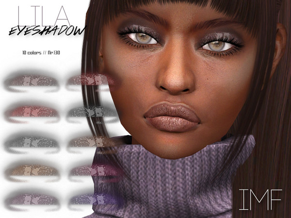 Sims 4 — IMF Lila Eyeshadow N.130 by IzzieMcFire — Lila Eyeshadow N.130 contains 10 colors in hq texture. Standalone item