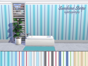 Sims 4 — Sunshine Stripe Wall01 by kittyispretty69 — Stripe wallpaper in six color options, each color with and without