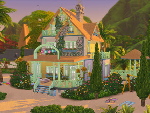 Sims 4 — Colourful Island Home - No CC by Simalien_ — Hello sweet aliens! This is a colourful beach/island home for a
