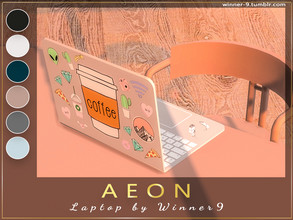 Sims 4 — Aeon Laptop by Winner9 — Laptop from my office set Aeon, you can find it easy in your game by typing Winner9 or