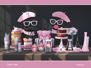 Sims 4 — Paris Party by soloriya — Decorative food items for french parties. Includes 14 objects, has pink, white and