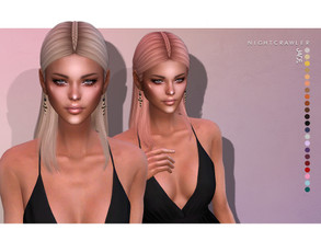 Sims 4 — Nightcrawler-Jade (HAIR) by Nightcrawler_Sims — NEW HAIR MESH T/E Smooth bone assignment All lods 22colors Works