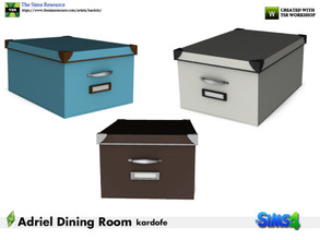 Sims 4 — kardofe_Adriel Dining Room_Box by kardofe — Cardboard box with reinforced lid and handle, are stackable, in