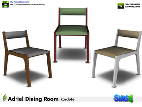 Sims 4 — kardofe_Adriel Dining Room_DiningChair by kardofe — Dining chair in wood and fabric, in three different options 