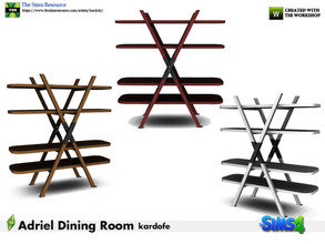 Sims 4 — kardofe_Adriel Dining Room_Shelving by kardofe — X-shaped shelving, in three different options