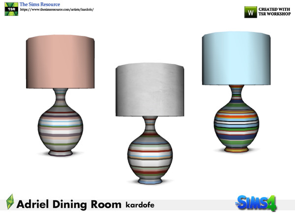 Sims 4 — kardofe_Adriel Dining Room_TableLamp by kardofe — Table lamp with very colorful decoration, in three different