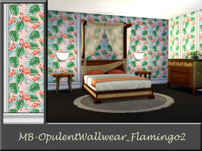 Sims 4 — MB-OpulentWallwear_Flamingo2 by matomibotaki — MB-OpulentWallwear_Flamingo2, lovely wallpaper with flamingo and