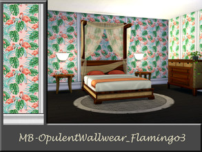 Sims 4 — MB-OpulentWallwear_Flamingo3 by matomibotaki — MB-OpulentWallwear_Flamingo3, lovely wallpaper with flamingo and