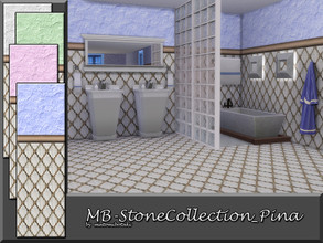 Sims 4 — MB-StoneCollection_Pina by matomibotaki — MB-StoneCollection_Pina, lovely wallpaper - siding with upper stucco