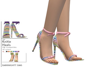 Sims 4 — Knitie Heels by DarkNighTt — Knitie Heels Have 10 colors. Complete 3D mesh. New 3D feets. HQ mod compatible.