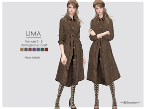 Sims 4 — LIMA - Female Coat by Helsoseira — Style : A-line silhouette, herringbone single coat Name : LIMA Sub part Type