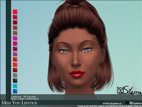 Sims 4 — Miss you Lipstick by Silerna — Beautiful shiny lipstick that outshines them all! 16 beautiful colors.