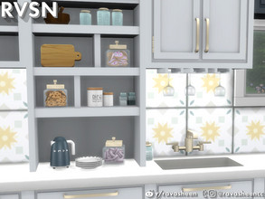 Sims 4 — Simmer Down Kitchen Clutter Set by RAVASHEEN — The Simmer Down series features matching counters and cabinets
