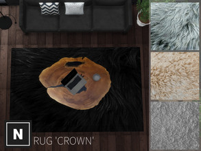 Sims 4 — netsims - crown - rug set by networksims — Three medium-sized fur, fleece and wool rugs, each with three colour