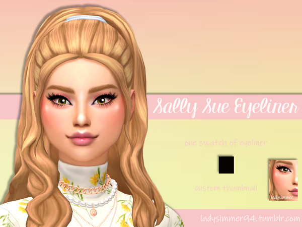 Sims 4 — Sally Sue Eyeliner by LadySimmer94 — BGC 1 swatch of eyeliner Custom Thumbnail ( as seen on the ad ) Teen /