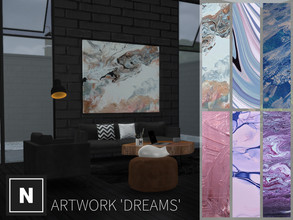 Sims 4 — netsims - dreams - artwork - requires city living by networksims — A square, frameless canvas print of abstract