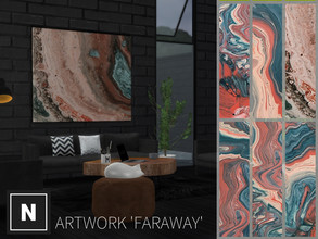 Sims 4 — netsims - faraway - artwork - requires city living by networksims — A square, frameless canvas print of abstract