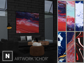 Sims 4 — netsims - ichor - artwork - requires city living by networksims — A square, frameless canvas print of abstract