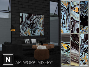 Sims 4 — netsims - misery - artwork - requires city living by networksims — A square, frameless canvas print of abstract