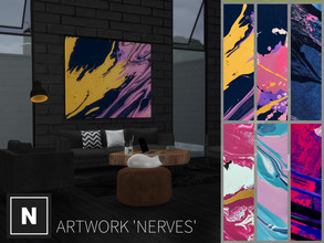 Sims 4 — netsims - nerves - artwork - requires city living by networksims — A square, frameless canvas print of abstract
