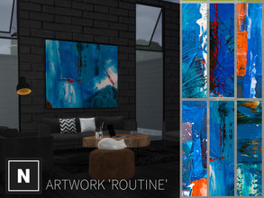 Sims 4 — netsims - routine - artwork - requires city living by networksims — A square, frameless canvas print of abstract