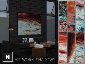 Sims 4 — netsims - shadows - artwork - requires city living by networksims — A square, frameless canvas print of abstract