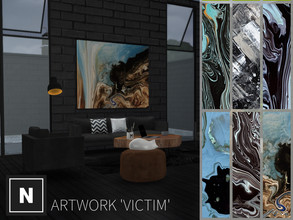 Sims 4 — netsims - victim - artwork - requires city living by networksims — A square, frameless canvas print of abstract