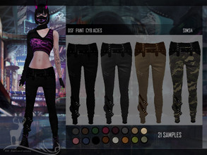 Sims 4 — DSF PANT CYB ACIES by DanSimsFantasy — This design combines cotton and denim material, it is accompanied by a