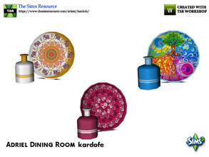 Sims 3 — kardofe_Adriel Dining Room_Dish and bottle by kardofe — Decorative plate and bottle, in three different options