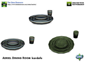 Sims 3 — kardofe_Adriel Dining Room_Dishes by kardofe — Three plates and a small glass, decorative