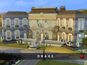 Sims 4 — Drake dormitory - no cc by melapples — a traditional build on the campus, for Britechester students only,
